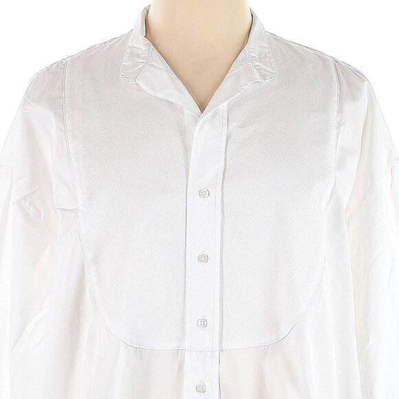 Frank & Eileen White Victoria Tuxedo Bib Button-Down Relaxed-Fit Shirt Size M - Picture 2 of 4